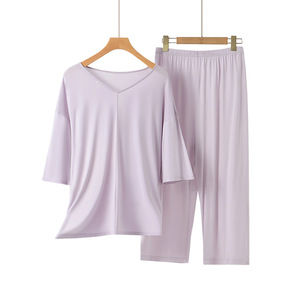 Conjunto de pijama de seda Mulberry para mujer, 2 piezas, ropa de dormir fina de satén para el hogar, hotel, baño, mujeres jóvenes - Product Image 4