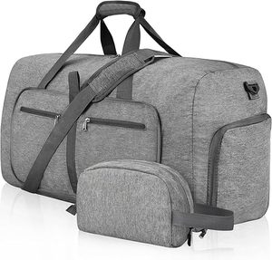 <b>Weekend</b> Foldable Lightweight Duffle <b>Bags</b> Shoes Compartment Adjustable Strap Zipper Waterproof 53L Capacity <b>for</b> Unisex Travel - Product Image 5