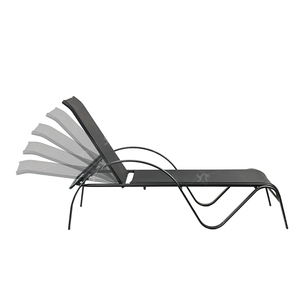 كرسي استلقاء شاطئي قابل للتكديس، كرسي حديقة وفندق، كرسي شمس خارجي 2×1 تيسلين بخمس وضعيات قابلة للتعديل للظهر - Product Image 4