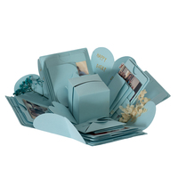 Boîte surprise d'explosion haut de gamme personnalisée pour anniversaire, emballage de bijoux (bracelet, bague) avec pelliculage mat, cadeau multicouche en gros
