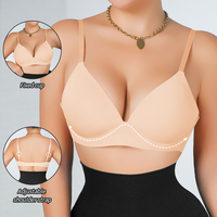 Vente directe usine : Soutien-gorge push-up monobloc sans armatures pour femme, à bonnets fixes, bretelles fines réglables, doux au toucher