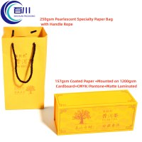 Caja de Regalo Portátil de Papel con Logotipo Personalizado, Impresión a Color, Caja de Embalaje de Lujo para Té, Vino y Productos Aromáticos, con EPE y Bolsa de Papel