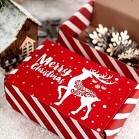 Cajas de Cartón Corrugado Reciclables Rojas y Blancas de 6 x 4 x 2 Pulgadas para Envíos Pequeños