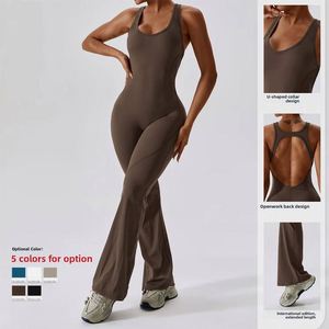 Mono deportivo acampanado para mujer, con efecto levanta glúteos, para gimnasio, ejercicio, yoga y fitness casual, con espalda hermosa - Product Image 3