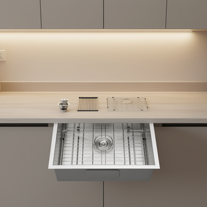 Évier de cuisine en acier inoxydable 25x22x12 à cuve unique, à encastrer, surface polie, facile à nettoyer - Product Image 2