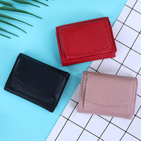 Hot Mini portefeuille en cuir court Simple portefeuille à trois volets dames sacs multi-cartes grande capacité Anti-vol brosse famale sacs à monnaie