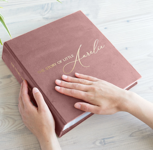 Custom Gold Foil Blush rosa velluto Baby foto Album vite legante Slip in foto 8x10 trasparente PP Pocket Memory Book - Product Image 1