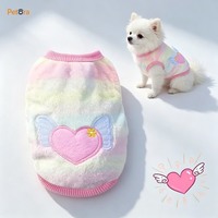 Gilet en polaire rayé brodé d'escargots mignons Petora, chaud et doux, pour chiens et chats de petite taille, idéal pour l'intérieur et le quotidien – Collection Hiver, Meilleures Ventes
