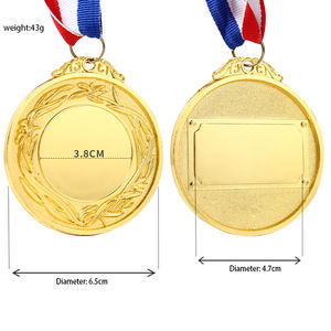 Cinta de medallas de Metal dorado personalizada al por mayor de fábrica para premios deportivos para estudiantes graduación para personalizar <span class=keywords><strong>el</strong></span> <span class=keywords><strong>nombre</strong></span> medallas artesanales de Metal - Product Image 2
