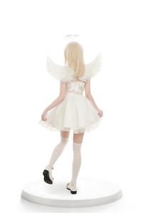 Set Costume Ali d'<span class=keywords><strong>Angelo</strong></span> <span class=keywords><strong>e</strong></span> di <span class=keywords><strong>Diavolo</strong></span> per Adulti - Mantello con Piume Bianche <span class=keywords><strong>e</strong></span> Nere <span class=keywords><strong>e</strong></span> Fascia per Capelli per Halloween, Cosplay <span class=keywords><strong>e</strong></span> Spettacoli - Product Image 6