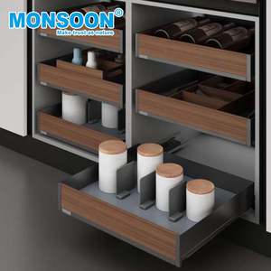 Vente chaude en alliage d'aluminium tirer tiroir panier cuisine stockage garde-manger organisateur support plaque froide pulvérisation poudre matériel de cuisine - Product Image 1