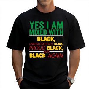 Camiseta de Manga Corta Casual Vintage para Hombre, 100% Algodón, con Estampado 'Mi Color de Piel No Es un Crimen', 180g, Venta al Por Mayor desde Almacén en EE. UU. - Product Image 1