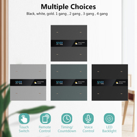2025 Interrupteur Mural Intelligent Sans Fil Zigbee Golden Security Tuya avec Écran LCD Compatible Alexa et Google Home M8