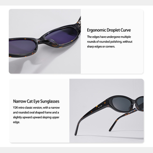Lunettes de soleil ovales vintage en acétate, tendance Y2K, petite monture, pour femme, design de marque de luxe, verres colorés effet gelée, protection UV400 - Product Image 6