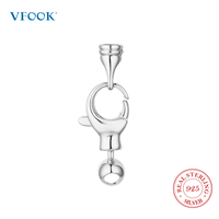 Fermoir Mousqueton VFOOK en Argent 925 avec Boucle Supérieure – Approvisionnement Direct Usine – Fermoirs en Argent pour Bracelets et Colliers – Fermeture Fiable