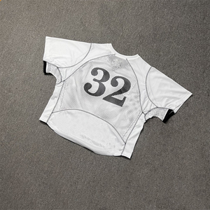 Camisetas de Fútbol al Por Mayor de Alta Calidad, Personalizadas, 100% Algodón Tejido, Transpirables, Cuello en V, con Estampado de Letras en Serigrafía - Product Image 3