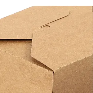 5# Carry Out Box Kraft Paper Eco Friendly To Go Containers For Food Snack