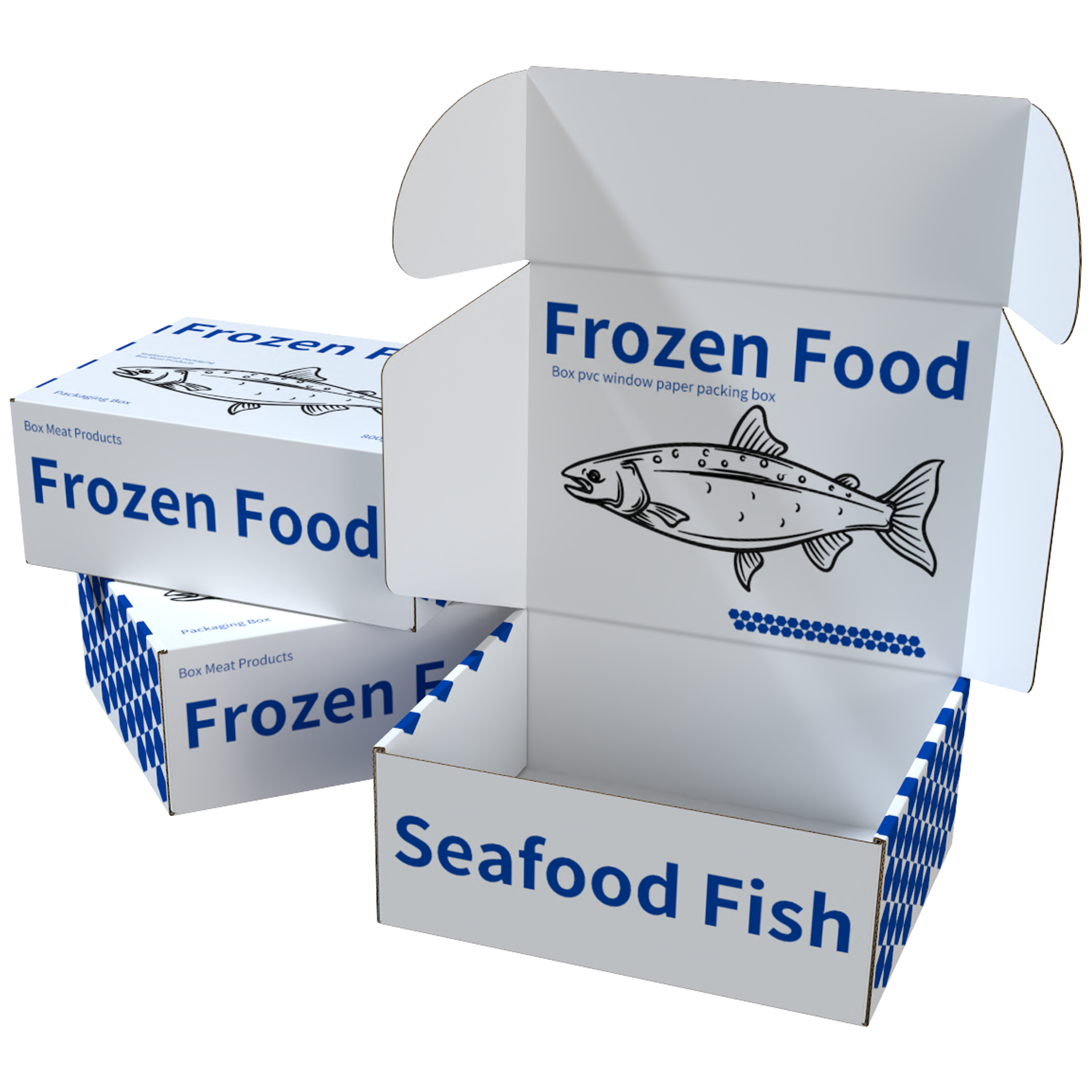 Коробка для упаковки замороженных продуктов и морепродуктов