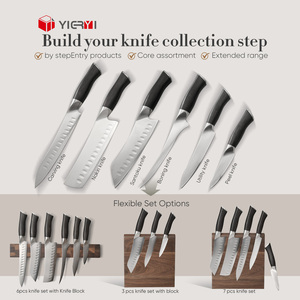 Ensemble de 8 couteaux <span class=keywords><strong>japonais</strong></span> en acier inoxydable AUS10 à haute teneur en carbone, manche en bois d'ébène, <span class=keywords><strong>couteau</strong></span> de chef de cuisine avec support - Product Image 4