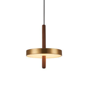 Lampe suspendue en bois de noyer noir minimaliste nordique, petite lampe de table pour salle à manger, maison d'hôtes, café, bar, lustre en bois - Product Image 1