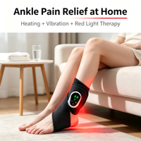 En gros, Enveloppe de massage portable sans fil rechargeable pour pieds et chevilles, avec chauffage, vibration et lumière LED, et fonction de soutien
