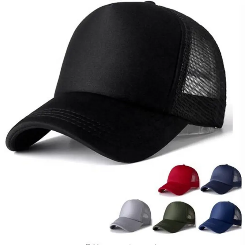 LƯỚI 5 Panel Bọt Lưới Trucker Hat Cap Bán Buôn Đồng Bằng Mềm Yupoong Tùy Chỉnh Phía Trước Giữa Hồ Sơ Thấp Trống Mens Mũ Bóng Chày OEM T/T