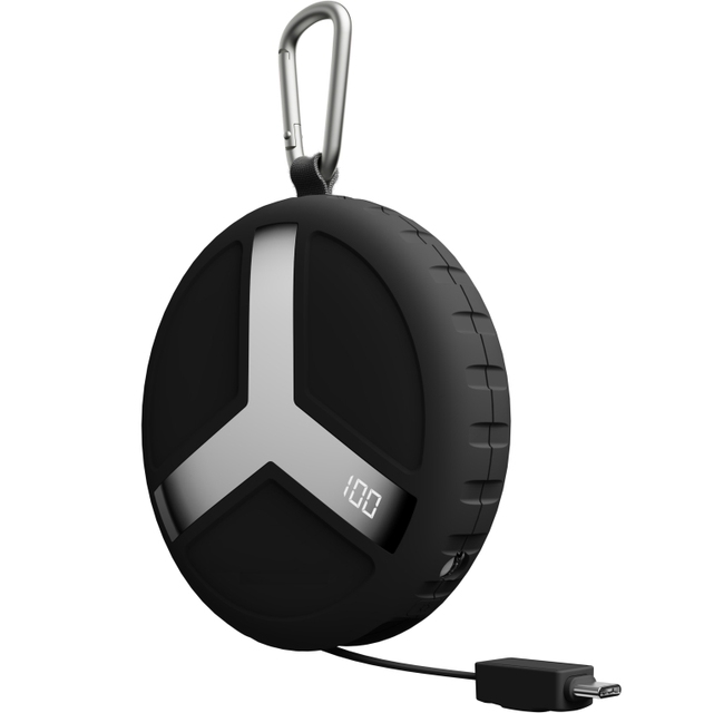 2025 Newest Tire-shaped portable travel power bank with Telescopic Cables PD22.5W Fast Charging power bank 10000mah