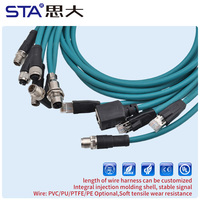 Cable de Datos Industrial M12 X-Code de 8 Pines Personalizado para Cámara, Conector Impermeable Cat6a Macho/Hembra Recto/Angular, Enchufe de Aviación