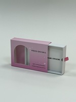 Boîte cadeau personnalisée à tiroir coulissant avec ruban, pour press-on ongles, emballage en papier de bonne qualité