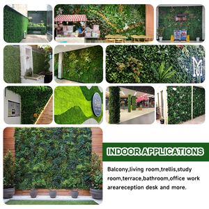 Nhân tạo gỗ Hoàng Dương Bảng điều chỉnh dọc màu xanh lá cây Tường Ngoài Trời hàng rào tấm nhân tạo tán lá cỏ hàng rào hàng rào plante artificielle - Product Image 5