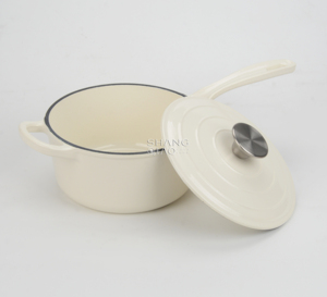 <span class=keywords><strong>Set</strong></span> di Pentole in Ghisa Smaltata Antiaderente, Pentola Olandese Rotonda, Padella e Casseruola per una Cucina Sana - Product Image 3