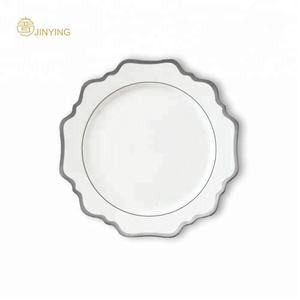 la cena de cerámica placas conjunto venta al por mayor de china de hueso placa del cargador <span class=keywords><strong>para</strong></span> el evento de boda alquiler - Product Image 5