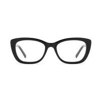 Montures de lunettes optiques de haute qualité pour femmes, décorées de diamants, en acétate, style œil de chat, lunettes optiques européennes