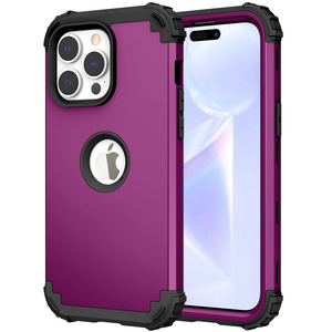 Pour <span class=keywords><strong>iphone</strong></span> 16 15 14 13 12 11 Pro max mini XS XR MAX étui complet couverture 3 en 1 hybride dur PC Silicone robuste pare-chocs robuste - Product Image 1