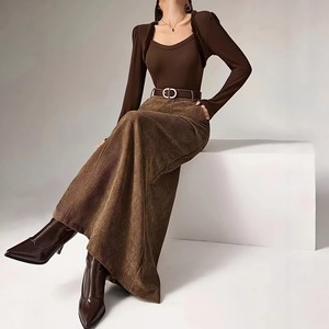 Exquisite Design Sense Autumn Vintage A-line Corduroy Light Luxury Long <strong>Dress</strong> Women's Foreign Trade Hot Girl High-end Texture - Product Image 1