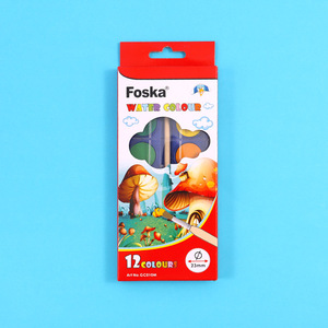 Foska sicuro per i bambini colorato e durevole solido Set di vernice per la colorazione dell'acqua con 12 vibranti colori ad acqua e 1 pennello in legno - Product Image 6
