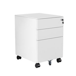 3 <b>Drawer</b> Adjustable Steel Cabinet with Key Lock Mobile Pedestal Storage Unit on Wheels for Office School Hospital Bedside Use - Product Image 4