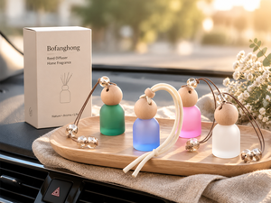 Flaconi Vuoti in Vetro Colorato da 10ml con Collare in Legno, Deodorante per <span class=keywords><strong>Auto</strong></span>, Fiale per Profumo, Confezione Pronta per la Spedizione - Product Image 2