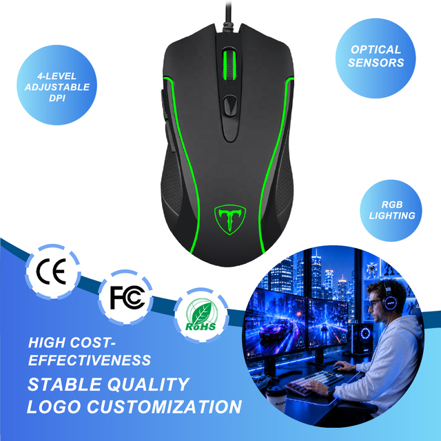 Ergonomic RGB Wired Gaming Mouse USB Optical Gaming Mouse for PC Laptop Gamer Mouse with RGB Backlight