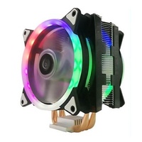 Refroidisseur de processeur personnalisé à 6 caloducs blancs avec ventilateur PWM 4 broches ARGB LED, radiateur de refroidissement CPU compatible AMD LGA Intel