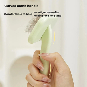 <span class=keywords><strong>Brosse</strong></span> lissante pour chats et chiens, <span class=keywords><strong>brosse</strong></span> lissante autonettoyante pour poils longs et courts, <span class=keywords><strong>brosse</strong></span> de toilettage pour animaux antistatique avec poignée - Product Image 3