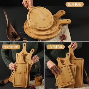 Planche à découper ronde et carrée en bambou Huiwei pour servir les aliments en cuisine, compatible micro-ondes - Product Image 5