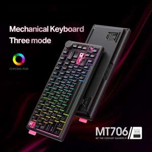Clavier mécanique sans fil USB ONIKUMA MT706, compartiment de rangement caché, 81 touches, structure de pavé tactile personnalisée, e-sport - Product Image 2
