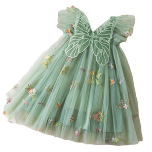 Vestito Estivo per Bambine con Gonna in Tulle e Ricami Floreali, Abito con Bretelle per Feste di <span class=keywords><strong>Compleanno</strong></span> - Product Image 3