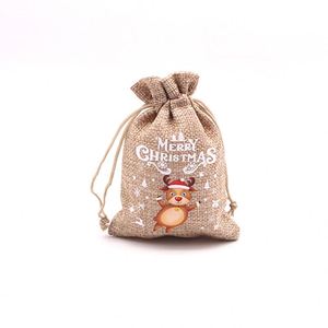 Custom Eco-Friendly Christmas Linen <b>Drawstring</b> Gift Bag Candy Storage Packaging <b>Pouch</b> & Bag for Party Favors - Product Image 2