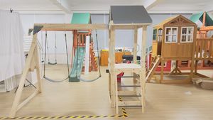 Safe Play Equipment Durable Climbing Frame Kids Playhouse Outdoor Playground <strong>Swing</strong> Sets Backyard Wooden <strong>Slide</strong> <strong>Swing</strong> Set Wood - Product Image 3