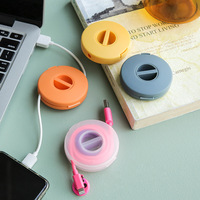 Boîte d'organisateur de câble de chargeur rotatif stockage en plastique Flexible pour le moyeu d'enrouleur d'écouteur de souris de données dans le salon