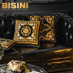 Cojines de respaldo para sala de estar, reposacabezas con borde de terciopelo corto, estilo francés Rococo, cuatro <span class=keywords><strong>abejas</strong></span>, diseño de hiedra arabesca dorada - Product Image 3