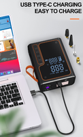 Automatic Car Battery Jump Starter Tire Inflator Double Cylinder Digital Pressure Gauge 12V Portable Air Compressor Plastic