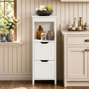 SENYU <b>Bathroom</b> Storage Organizer Rack Stand Multifunctional <b>Corner</b> <b>Unit</b> with 2 Drawers <b>Bathroom</b> Floor Cabinet - Product Image 2
